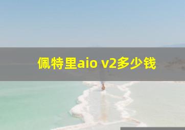 佩特里aio v2多少钱